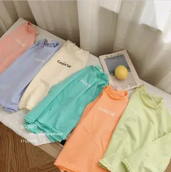 

2020 new girls boys t-shirt spring full sleeve cotton soft fashion kids top 3-8t HJ731