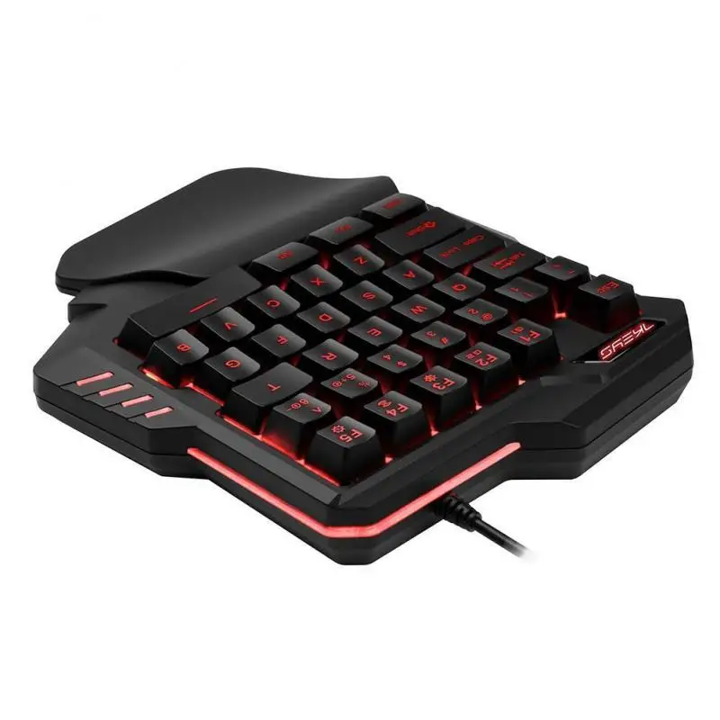 Новые клавиатуры проводная игровая клавиатура с светодиодный подсветкой 35 клавиш Одноручная мембранная клавиатура