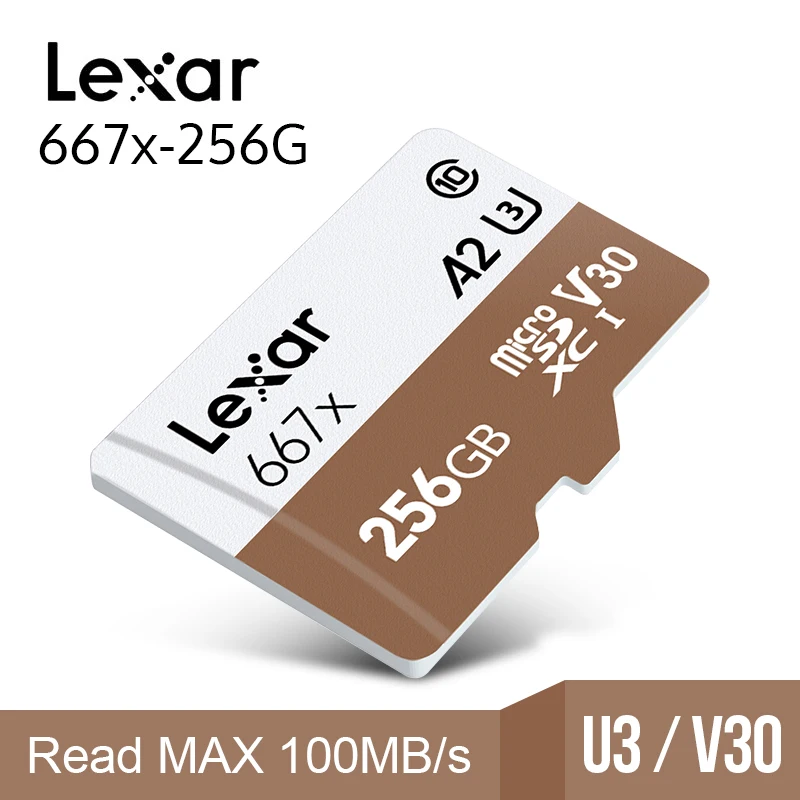 Профессиональная карта памяти Lexar 667x SDXC UHS-I карта Micro SD с адаптером 64 Гб 128 ГБ 256 ГБ A2 U3 V30 C10 tf-карта для 4K видео