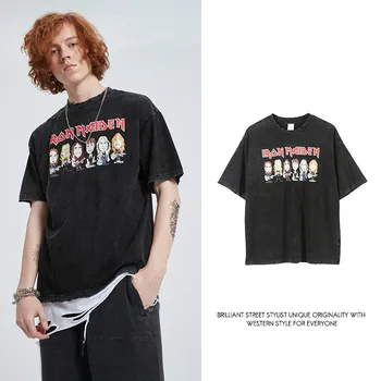 

XYZeroone Band Street Rock T-shirt Men Summer Cotton Street Hip Hop Top