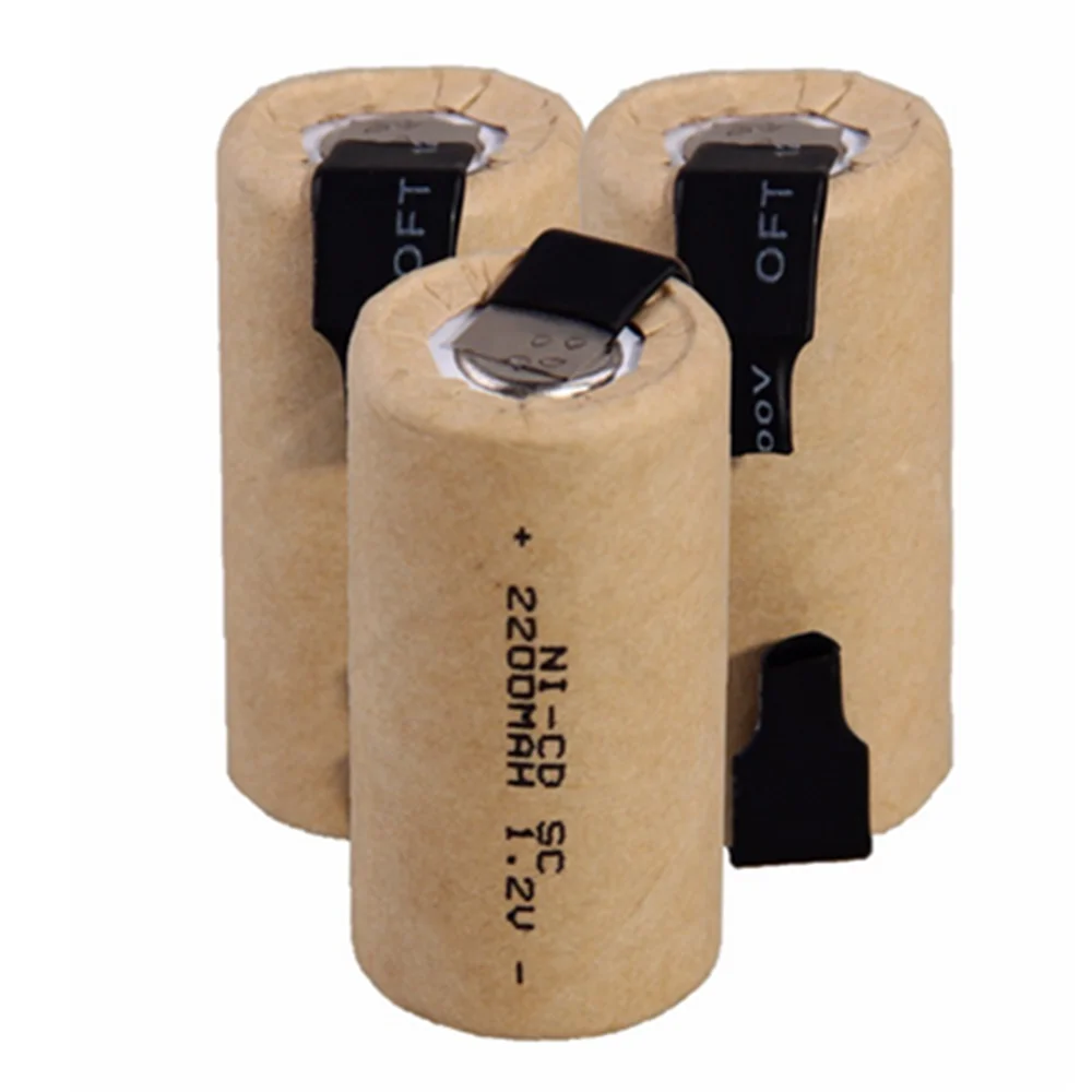 Power Tool Battery 3-12pcs Screwdriver Electric Drill SC 1.2V 2200mah Sub C Ni-Cd Rechargeable Battery