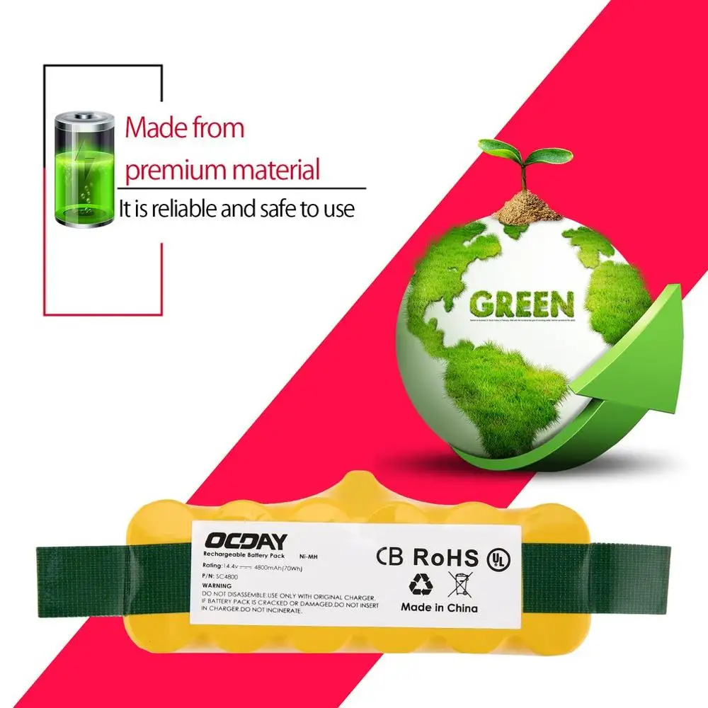 Tanie OCDAY 14.4V 4800mAh Ni MH odkurzacz akumulator wymiana baterii nadaje się do Irobot Roomba