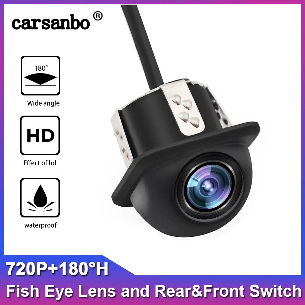 

Car HD 1280*720P Reverse Camera Night Vision Car RearView Camera IP68 Waterproof 12V 180H Degree Reversing Backup Camera Auto