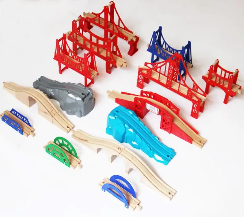 All Kinds Of Wood Plastic Bridge Magnetic Train Beech Wooden Railway Track Accessories Fit Biro Tracks Thom as Toy | Игрушки и хобби