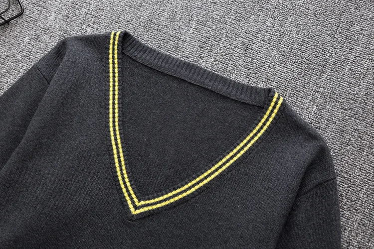 2019 New Sweater Slytherin Ravenclaw Hufflepuff Long Sleeve Sweater V-neck All-match Unisex Daily Clothes Cosplay Costumes