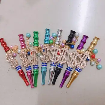 

NEW SOUL New design Money Shape Handmade Inlaid Jewelry Alloy Shisha Hookah Mouth Tips Mouthpiece hookah Tip with gift bag