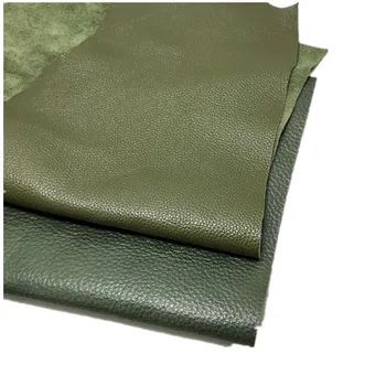

Cowhide Leather Leather Skin Material Green Top Layer Lychee Leather Fabric Whole Cowhide Cut DIY Manual
