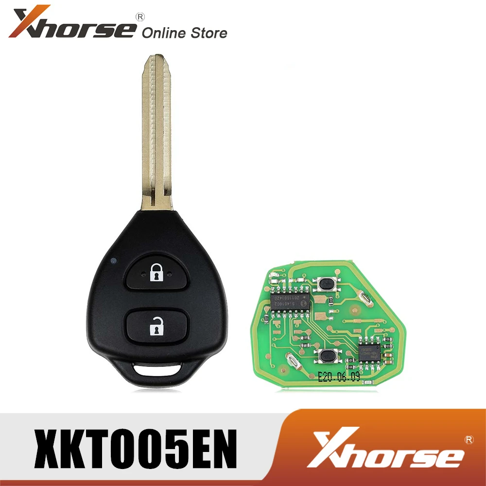 Xhorse XKTO05EN проводной дистанционный ключ для Toyota плоский 2 кнопки треугольник