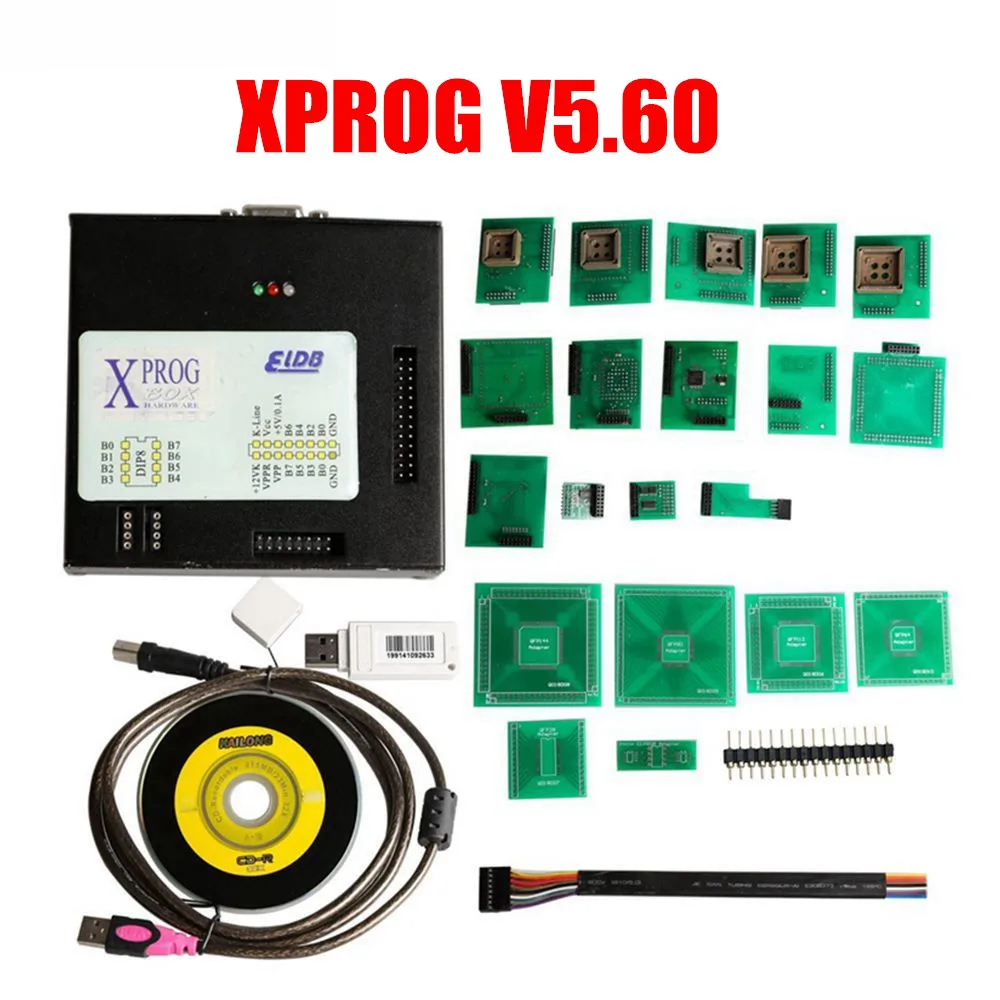 XPROG V5.55 V5.60 V5.84 V5.86 V6.12 черный металлический ящик лучше XPROG M 5,84 ECU программируемый интерфейс Xprog-M V6.12 - Цвет: XPROG V5.60