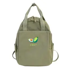 Фруктовая вышивка женский рюкзак небольшой свежий водонепроницаемый нейлон сплошной цвет сумка на плечо