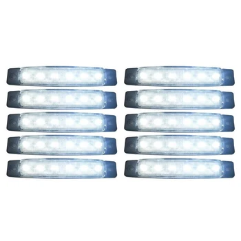 

10 pieces 24V Tail 6 SMD LED side indicator Indicators rear lamp white light for buses / trucks / trailers / trucks MA565