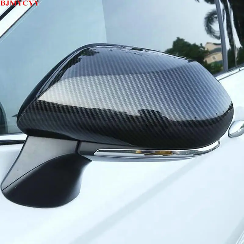 

BJMYCYY 2PCS/SET Automobile rearview mirror carbon fiber decorative cover for toyota Corolla E210 2019 2020 accessories