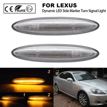 

2X Dynamic LED side marker light turn signal lamp For Lexus IS250 IS350 SC430 E350 Toyota Soarer Kluger Highlander Mark X Crown