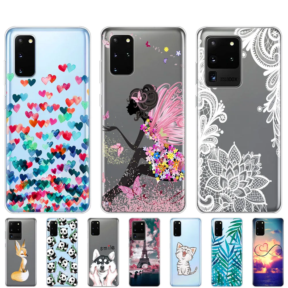 Чехол для Samsung S20 plus силиконовый мягкий чехол Galaxy Ultra + прозрачный чехол-бампер из