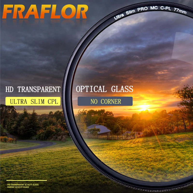 Polarizer filter 40.5/49/52/55/58/62/67/72/77/82mm Ultra Slim Close-up Lens Graduated Filter for Canon Nikon Sony SLR Camera