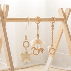 Attache tétine en bois de hêtre pour bébé, 1 ensemble, jouet de dentition, chaîne, hochet à mâcher 