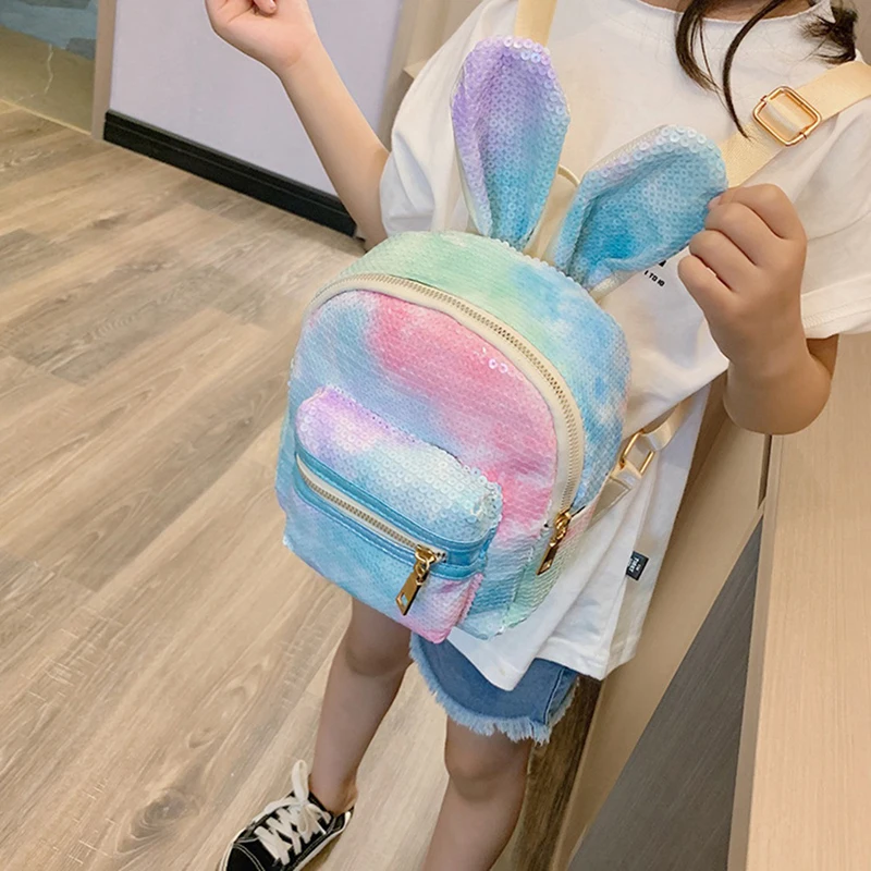 

2019 New Fashion Summer Backpack Lovely Rabbit Ear Private Children's Package Baby Girl Student Package