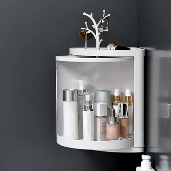 

Multi-function Storage Rack 360 Degree Rotating Triangular Shelf for Bathroom Corner MYDING