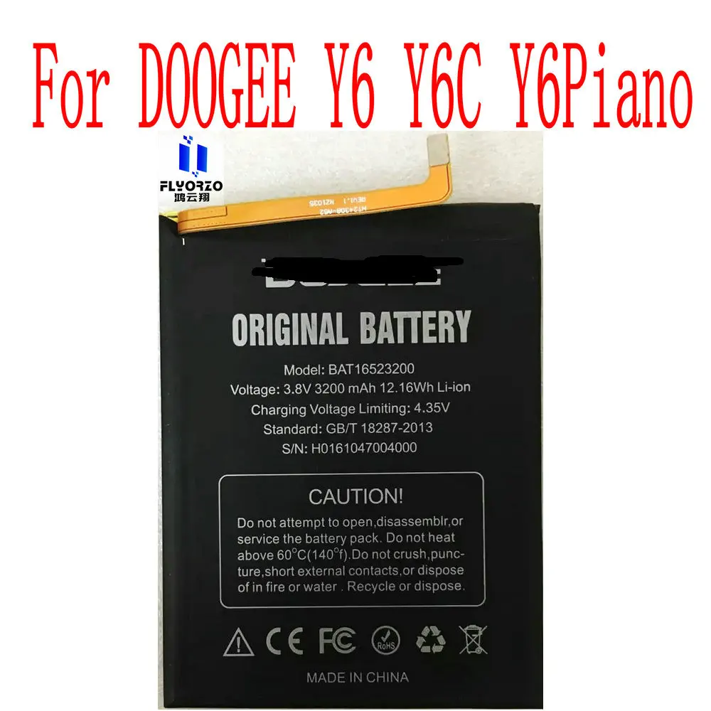 Новая батарея BAT16523200 Для DOOGEE Y6 Y6C Y6Piano мобильный телефон