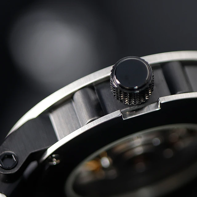 كرونوس ساعة اليد الميكانيكية للرجال مينا سوداء ياقوت ستانلس ستيل PVD  المغلفة حركة أوتوماتيكية حزام من الجلد Lume - AliExpress
