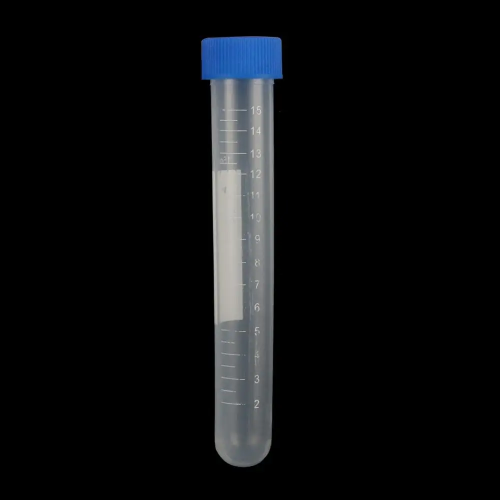 Plastic Test Tubes Centrifuge Tube 10 Pcs 15ml Screw Cap Round Bottom Centrifuge Tube Plastic Reagent Vial Container Laboratory Analysis Test Tube