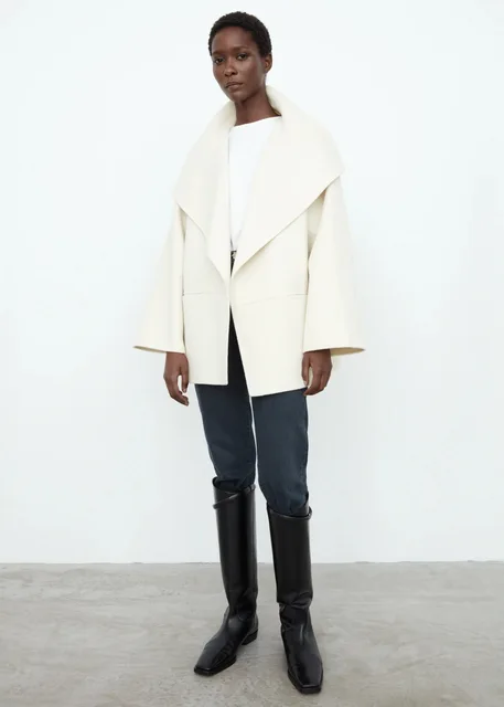 Wool Coat Short Cardigan Cassic Annecy 