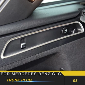 

For Mercedes Benz GLC 2016 Car Styling Trunk Socket Charger Plug Base Outlet Frame Trim Sticker Interior Accessories