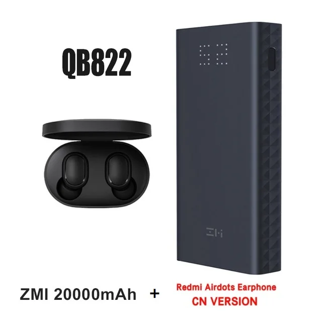 Z mi power bank, power Bank, 20000 мА/ч, быстрая зарядка QC3.0, Xiao mi, батарея, двойной USB, 27 Вт, 20000 мА/ч, QB822, для iPhone, iPad, ноутбука - Цвет: add redmi airdots