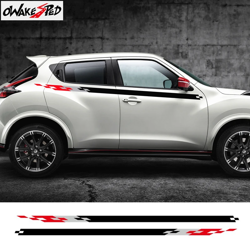 Racing Lattice Stripes Car Body Waist Lines Decor Sticker For Nissan Juke Nismo Auto Door Styling Vinyl Decals Car Accessories Car Stickers Aliexpress