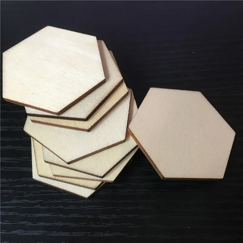 30Pcs Side length 25mm Hexagon Wood Chess Game Pieces For Neuroshima Hex Board Games DTY Accessory