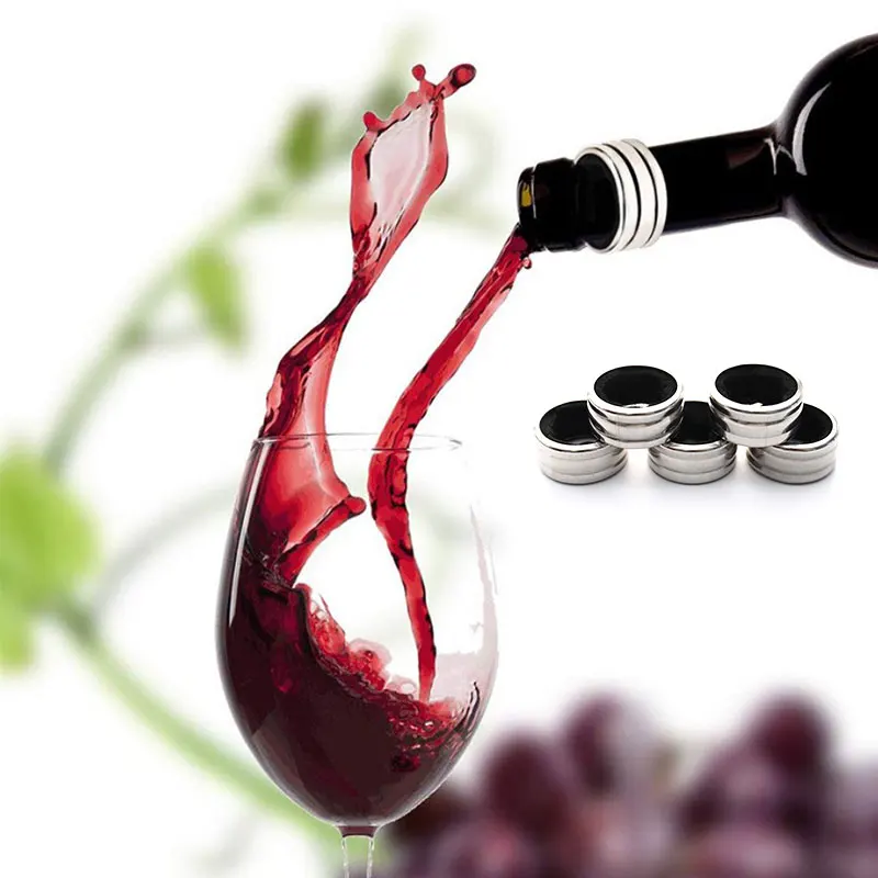 Wine Bottle Stop Ring Stainless Steel Red Wine Bottle Practical Drip Drop Proof Stop Ring Bar Tools 5pcs
