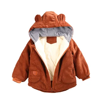 

Autumn And Winter New Style BOY'S plus Velvet Jacket Korean-style Thick Autumn And Winter Infants Baby Girls Cotton-pa