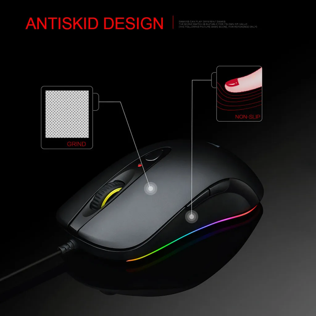 Профессиональная Проводная игровая мышь 4000 dpi 8 кнопок RGB с подсветкой дышит для ПК геймера проводной USB игровой кабель