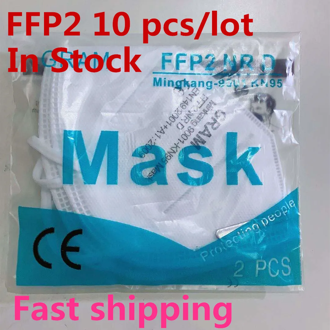 

10 Pcs CE Certification Features As FFP2 Non-woven Anti-fog and Breathable Face Masks 95% Filtration Masks