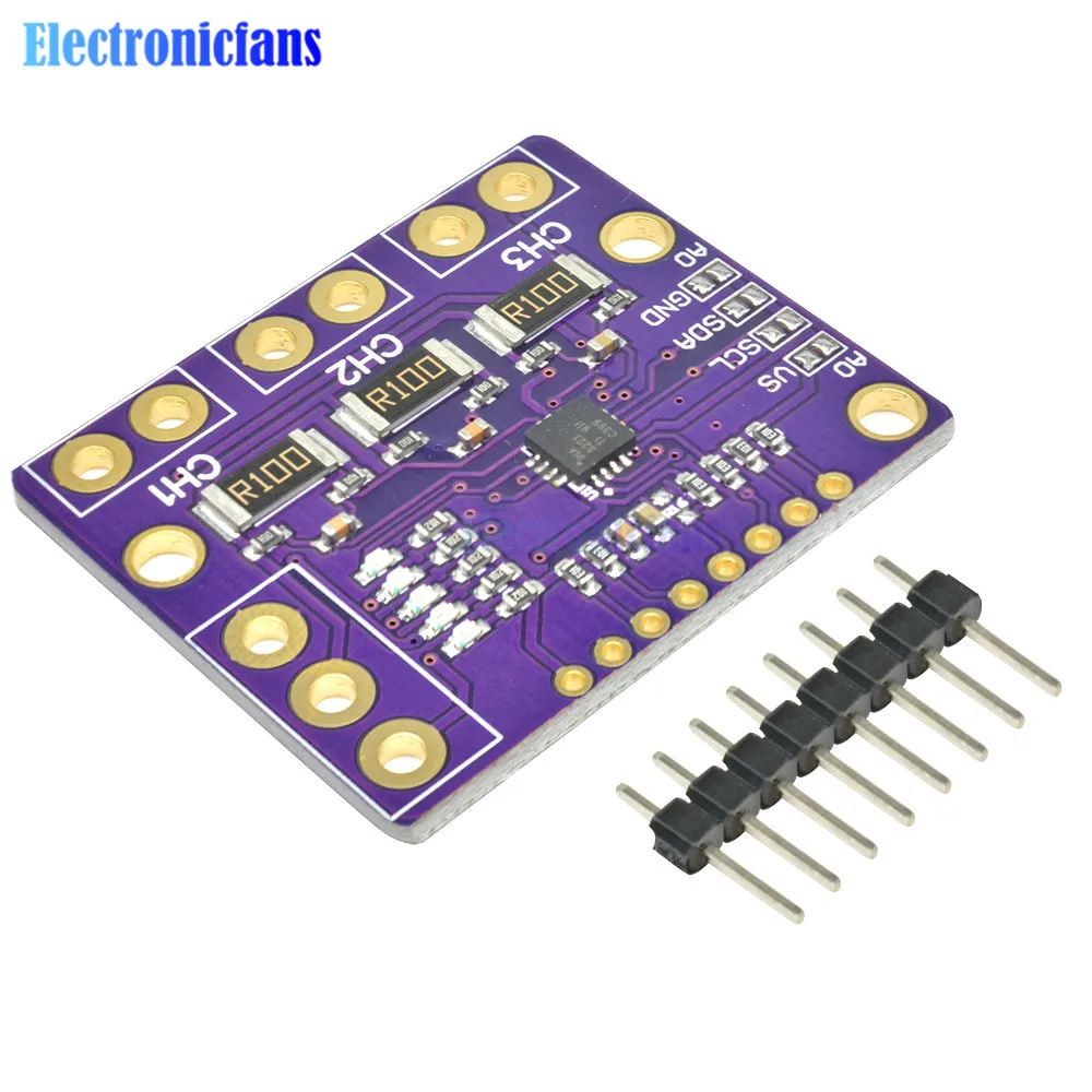 Ina3221 Triplechannel Shunt Current Power Supply Voltage Sensor I2c
