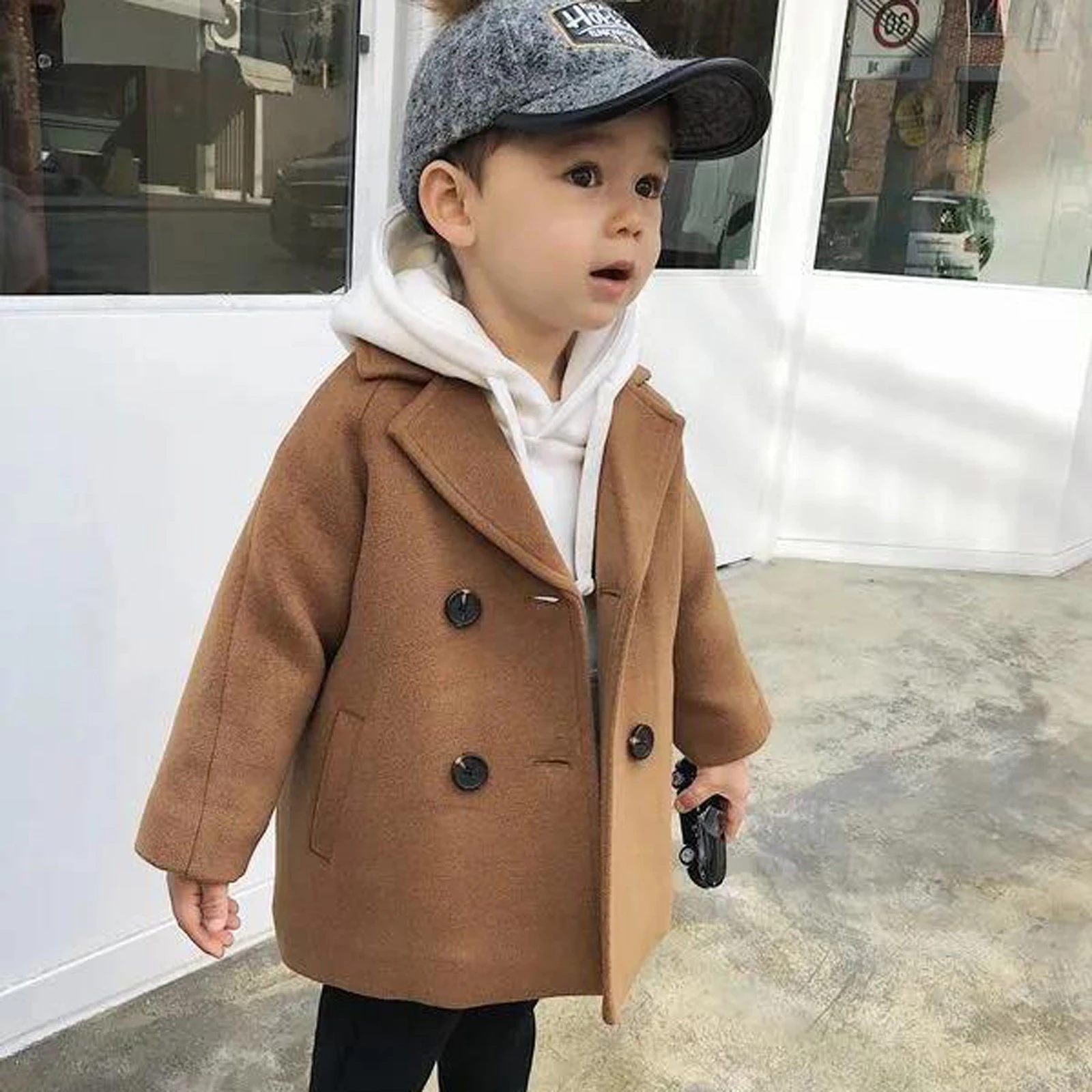 Manteau En Laine Mi Long Pour Bebe Garcon Et Fille Belle Veste Britannique En Laine Printemps Automne Hiver Aliexpress