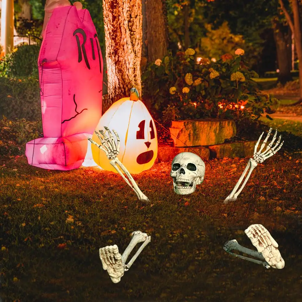Хэллоуин сад украшение череп Хэллоуин реквизит человеческий скелет дом реалистичные кости Декор пугать детей DIY Декор «ужас»