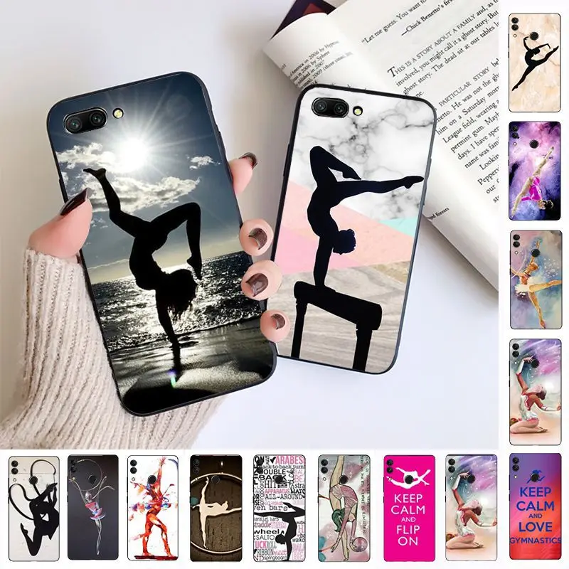 Love Gymnastics silhouette sports Phone Case For huawei honor 10 10i 10lite 8c 8A 8X 9 9A 9lite 20 20s 20i 20lite mate20 Cases | Мобильные