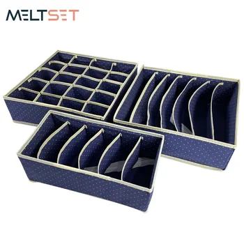 

3PCS/SET Foldable Underwear Organizer Bra Tie Scarf Clothes Storage Box Container Wardrobe Closet Organizer Drawer Dividers Case