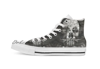 

Room Skull Custom Casual High Top lace-up Canvas shoes sneakers Drop shipping