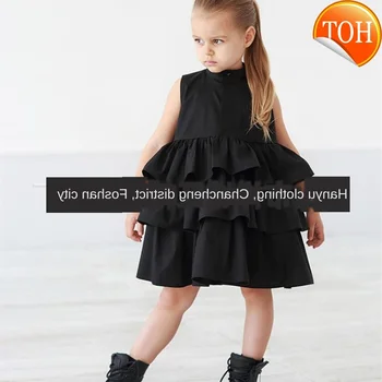 

Toddler Newborn Kid Baby Girls Party Pageant Cake Ruffle Tutu Sleeveless Black Green Colors Bubble Clothes Dress