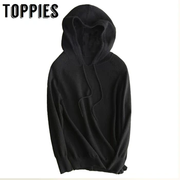 

Cashmere Sweater Hooded Pullover 2019 Autumn Winter Knitted Sweater Women Casual Jumpers Korean Student Jersey