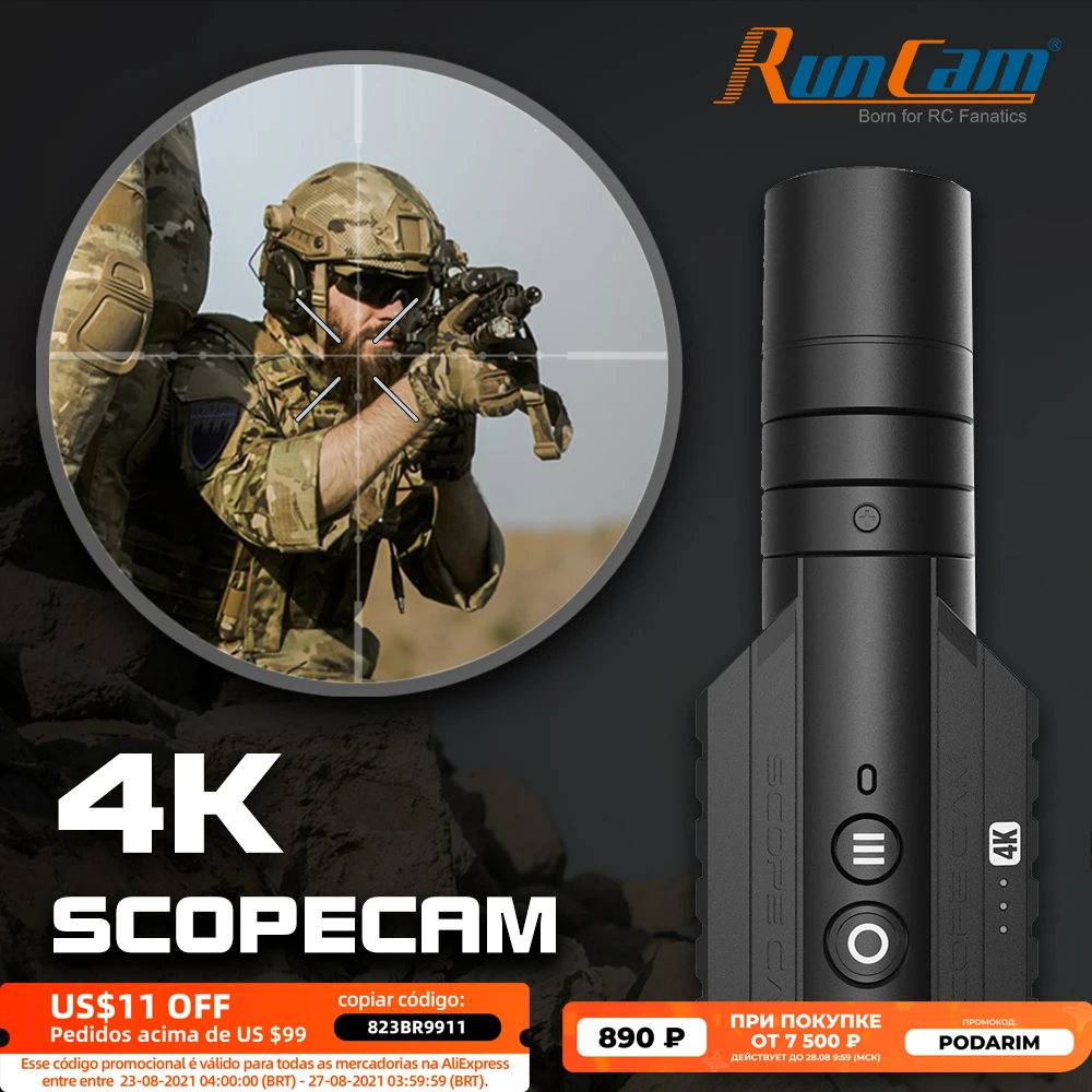 Runcam Scope Cam 4k Scopecam Airsoft Paintball Gel Ball Zoom Camera 2