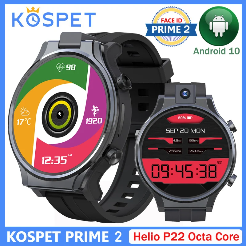 Kospet Prime 2 4g Smart Watch Helio P22 Octa Core Android 10 Men