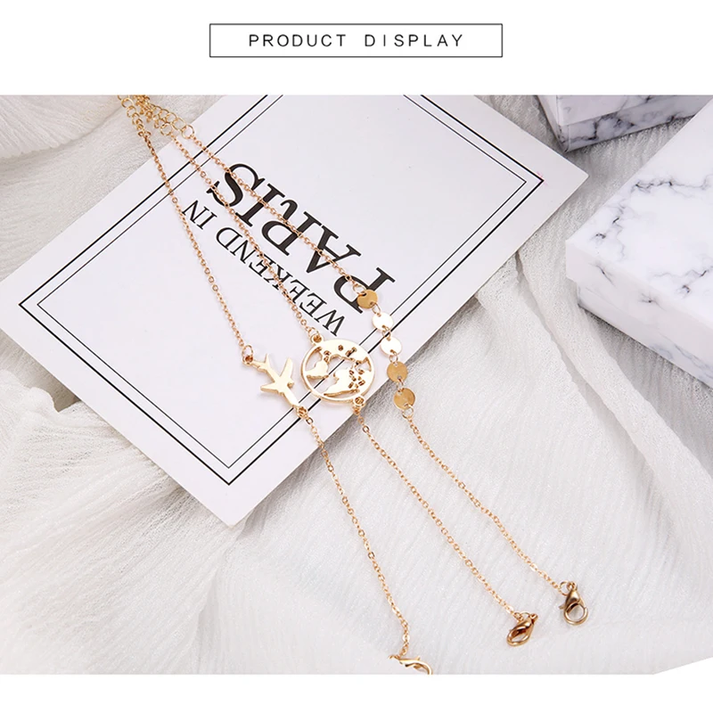 Женский комплект браслетов из 3 предметов браслет золотого цвета с