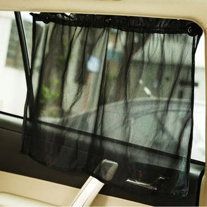 

2pcs Black Car Sun Shade Side Nylon Mesh Window Curtain Foldable Sunshade UV Protection Car Curtain Auto Accessories Wholesale
