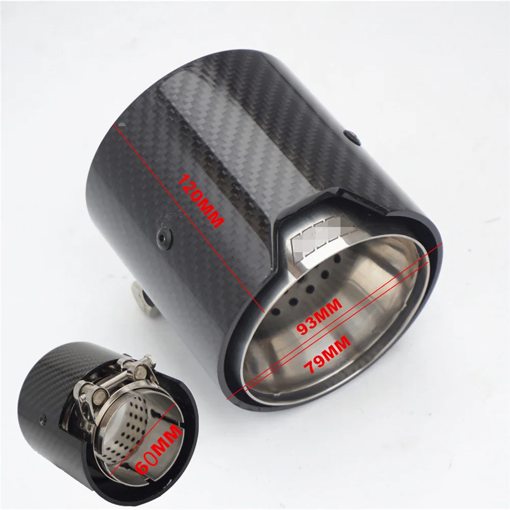 

Car Exhaust Tip Pipe For BMW M2 M3 M4 60mm Inlet 93mm Outlet Fittings Glossy Tail Auto Replacement Parts Muffler