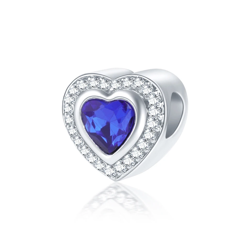 Sparkling Love Новинка, сплав, бисерная подвеска в виде сердца для семьи, мамы, папы, любви, подходит для Пандоры, браслет, ожерелье, сделай сам, Женские Ювелирные изделия - Цвет: Sparkling Love
