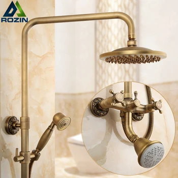 

European shower Faucet Bathroom retro shower Mixer Set hot and cold faucet shower set Antique brass Bath Shower Tap Child Faucet