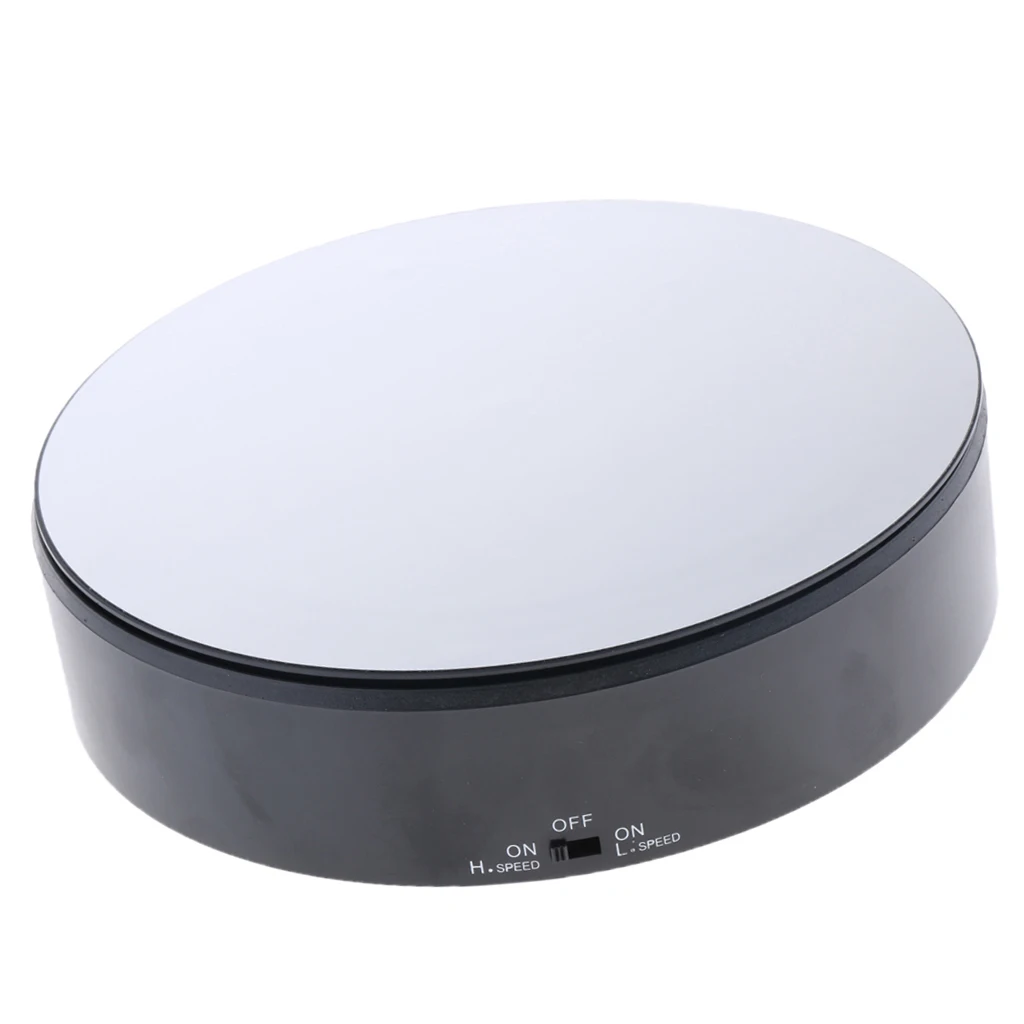 360&deg; Rotating Display Stand Base Rotary Turntable Mirrored Top - Speed Adjustable - 2kg Load Bearing